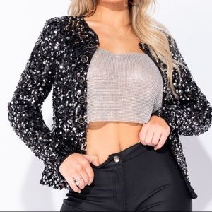 Stunning sequin jacket perfect for holidays size 4
